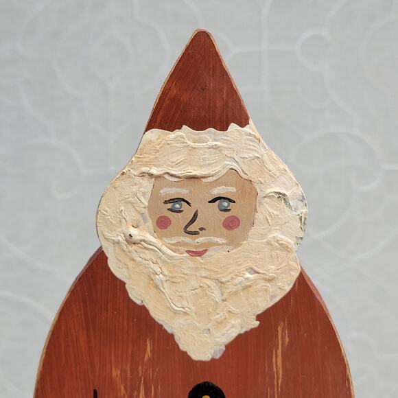 VINTAGE Wooden Carved Santa Claus Figure‎ 10" Handpainted Christmas Folk Art - Picture 9 of 12
